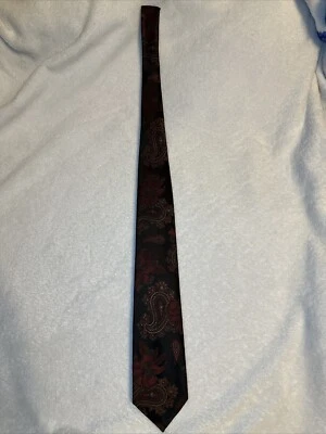 Vintage Wembley Red And Black Floral Men's Neck Tie - Image 1 of 4