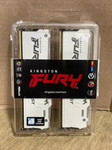 Kingston Fury Beast White RGB 32GB (2x16GB) 6400MT/s DDR5 CL32 KF564C32BWAK2-32 - Picture 1 of 4