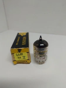 1pc Sylvania Mullard 6688 E180F Ribbed Gold Pin England O-Getter Tested Strong - Picture 1 of 6
