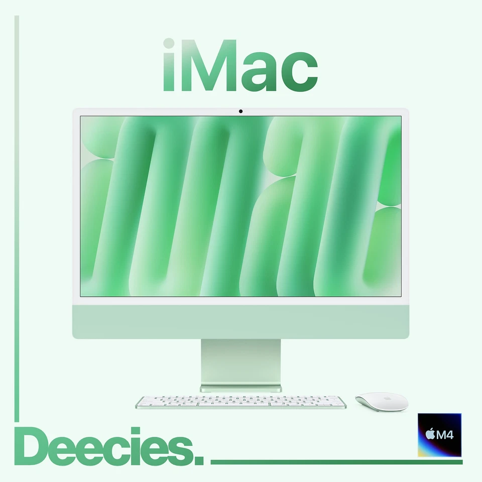 iMac M4 Apple 24-inch 10-core CPU 10-core GPU 32GB Ram 512GB SSD Green NEW Mac - Image 1 of 4