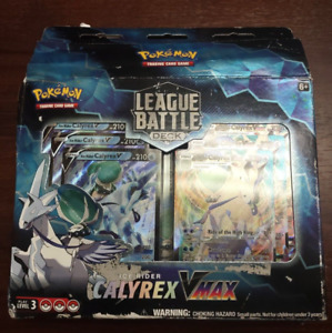 Pokemon TCG League Battle Deck -Ice Rider Calyrex VMAX, OBN, distressed box.