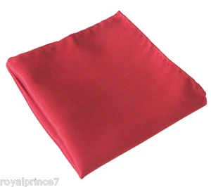 SOLID RED Handkerchief Only Pocket Square Hanky Wedding 100-O - Picture 1 of 1