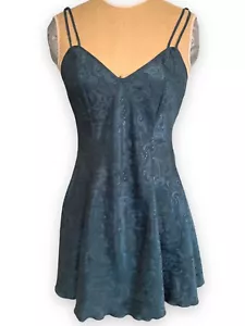 VINTAGE Victorias Secret Gold Label Dessous Smaragd Jacquard Sexy Nachthemd SM - Bild 1 von 13