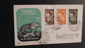 1951 Spain FDC First Day Cover Spanish Guinea Espanola Santa Isabel Day of Stamp - Picture 1 of 2