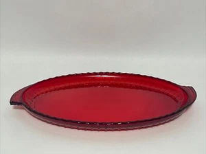 "New Martinsville" Depression Platter Serving Tray, Radiance Red Ruby - Picture 1 of 11