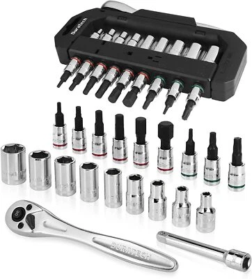 DURATECH 20pcs 1/4" Drive Socket Set Socket Wrench Set Repair tools set Metric - Image 1 of 4