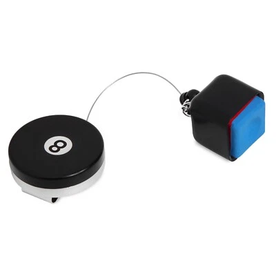 OKKO Retractable 8-Ball Chalker Billiard Pool Cue Chalk Holder w/Belt Clip Black