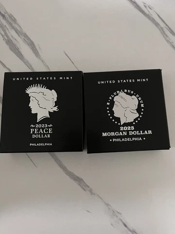 2023 (P) Morgan and Peace Silver Dollar 2-Coin Set, Uncirculated (23XE and 23XH) Cover