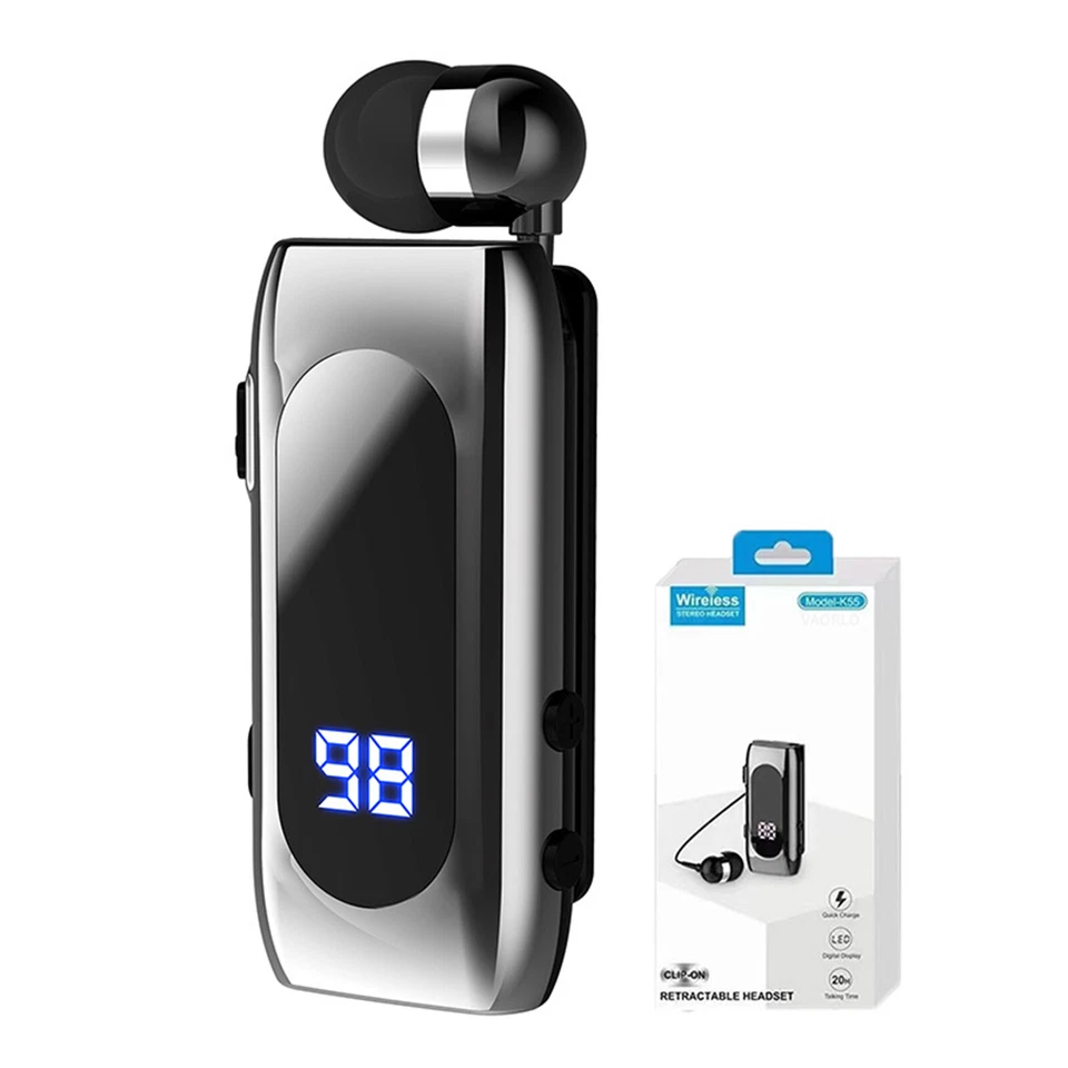 无线蓝牙 V5.2 耳机 可伸缩电缆 耳内 单运动耳机 — 第 1/4 张图片