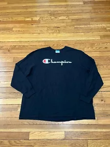 Champion Black Long Sleeve Crewneck Tee T-Shirt Size 3XLT - Picture 1 of 3