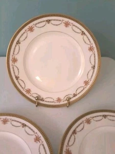 6er Set Bernardaud Limoges Porzellan vergoldeter Rand 7 1/4" Salatteller - Bild 1 von 9