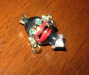 Vintage Enamel & Rhinestone African Native Pin - Picture 1 of 4