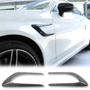 REAL CARBON Side Air Vent Fender For 2015-2021 MB W205 C63 AMG Sedan - Picture 1 of 8