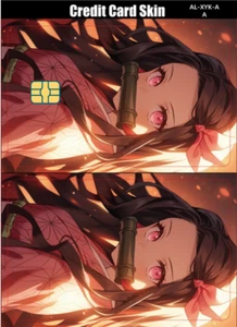 Demon Slayer Nezuko Credit Card Smart Sticker Skin Pre-cut Small Chips Debit - Picture 1 of 4