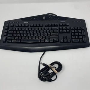Dell AlienWARE Multimedia Black Ergonomic USB Keyboard KG900 Y-U0008-O VR4FN OEM - Picture 1 of 5