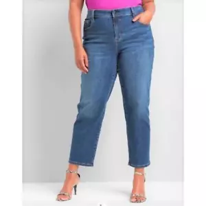 Lane Bryant Jeans Damen 22W Petite Relaxed Loose 22WP 22WS Straight High Rise - Bild 1 von 9