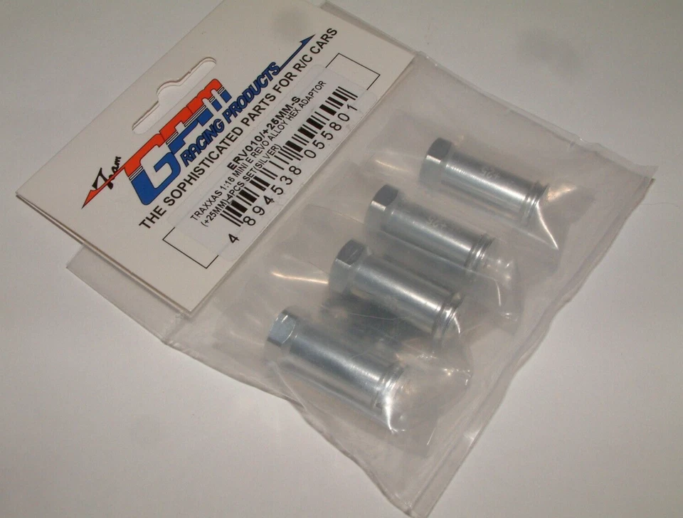 TRAXXAS MINI E-REVO 1/16 GPM HEX ADAPTOR +25MM SILVER ALUMINUM ERV010/+25MM-S - Image 1 of 1