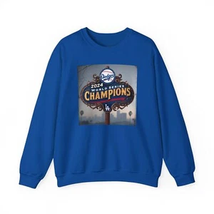 LA DODGERS World Series Champions 2024 Graphic Crewneck Sweatshirt, Unisex - Picture 1 of 13