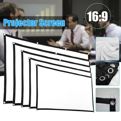Portable Foldable Projector Screen 16:9 HD Outdoor Home Cinema Theater 3D Movie - Image 1 of 4