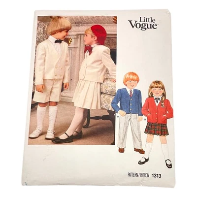 Little Vogue 1313 Niño Blazer Pantalones Falda 3 4 5 6X Patrón Costura Boda Sin Cortar Foto 1 de 3