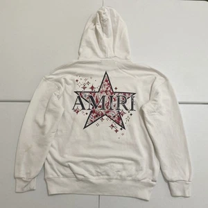Sudadera con Capucha Amiri Paisley Star Unisex Blanca Talla Pequeña Defectuosa *Ver Descripción - Imagen 1 de 18