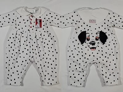 Vintage Disney 101 Dalmatians One Piece Outfit All Over Print Romper 6 Months - Image 1 of 4
