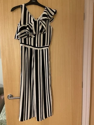 River Island Girls Black & White  Jumpsuit. Age 10 - Image 1 of 4