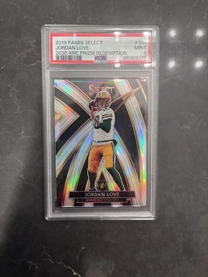 2019 Panini Select Jordan Love XRC Prizm Redemption #304 PSA 9 pacotes RARO  - Imagem 1 de 2