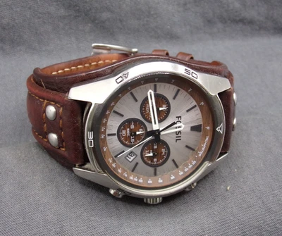 Men's FOSSIL Coachman Chronograph Watch CH2565 w New Battery - Works Great!  c64 - Image 1 of 4