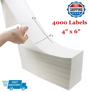 4000 Fanfold 4x6 Direct Thermal Mailing Barcode Label - Zebra 2844 Free Shipping - Picture 1 of 8
