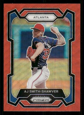 2024 Panini Prizm Prizms Ruby Wave #95 AJ Smith-Shawver - Image 1 of 2