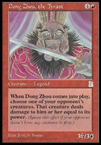 Moderate Play, English MTG Regular Dong Zhou, the Tyrant Portal Three Kingdoms M - Image 1 of 1