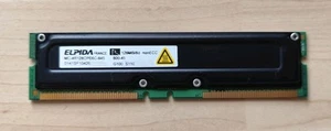 ELPIDA 128MB RDRAM PC800 800MHz 184-Pins non-ECC MC-4R128CPE6C-845 800-45 - Bild 1 von 3