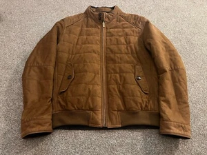 Massimo DuttI 100% Rindsleder wattierte Bomber Style Jacke - Größe 42 EU XL braun - Bild 1 von 9