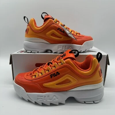 Fila Niños Rojo Blanco Disruptor 2 Premium Grado Escuela Zapatos Informales Talla 4.5Y/6W Foto 1 de 4