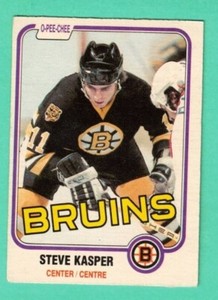 (1) STEVE KASPER 1981-82 O-PEE-CHEE # 4 BRUINS  ROOKIE GOOD CARD  (H9386)