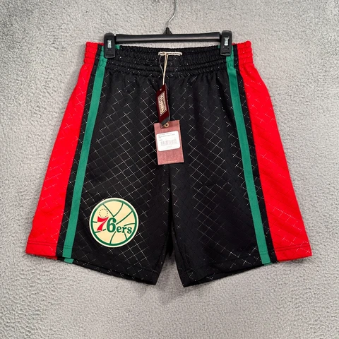Mitchell and Ness Philadelphia 76ers Basketball Shorts 1996 Swimgman Size M New Cover