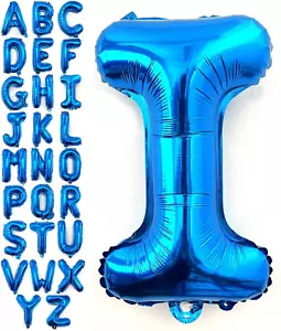 ✨ 40 Inch Large Blue Letter I Balloons Big Size Jumbo Mylar Foil Helium Balloon  - Picture 1 of 7