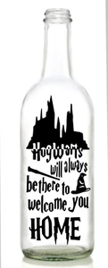 Calcomanía de vinilo pegatina para botella de vino Harry Potter hogwarts siempre estará allí  - Imagen 1 de 3