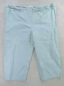 EILEEN FISHER Pants Woman 3X Green Comfort Button Wide Leg Stretch Pockets 46x23 - Picture 1 of 12