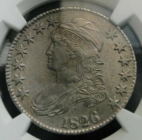 1826 Capped Bust Half Dollar  Almost Uncirculated, NGC AU Detail Cover