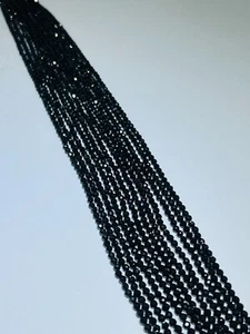 Schwarzer Spinell 3mm Facettierter Edelsteinstrang Top Qualität 40cm Naturstein  - Bild 1 von 3