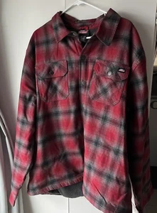 Genuine Dickies Men 3XL HeavyWeight Flannel Shirt Jacket Berber Sherpa Lined NWT - Picture 1 of 8