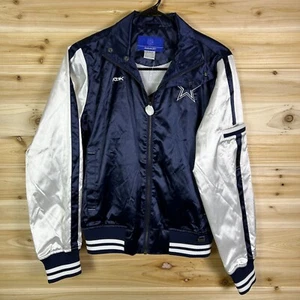 NFL vintage Reebok Dallas Cowboys Logo Blue White satin jacket Small New Tags - Picture 1 of 16
