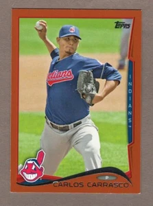 CARLOS CARRASCO 2014 Topps ORANGE Parallel Card #501 Indians Mets Flagship - Picture 1 of 1
