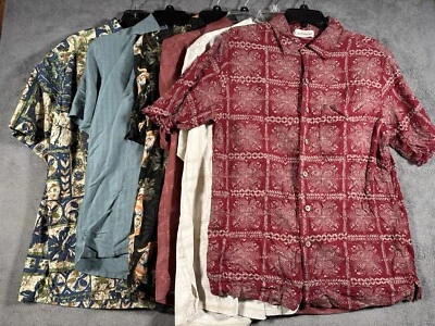 Hawaiian Shirt Lot Of 6 Mens Small Tropical Floral Mixed Materials Bundle Travel - Image 1 of 4