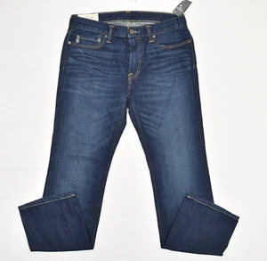 NEW Abercrombie & Fitch Men's Bootcut Jeans Zip Solid Cotton Blue Size 32x32 - Picture 1 of 8