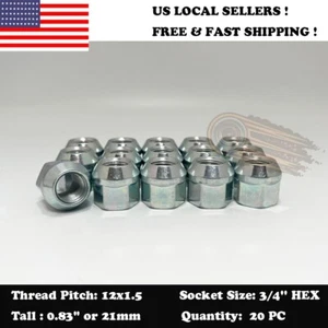 20PC 12x1.5 CADILLAC DTS CTS STS ZINC OPEN END 3/4" HEX BULGE ACORN LUG NUTS - Picture 1 of 4