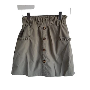 SHEIN KIDS Skirt Girls 10 Year Pockets Buttons Belt Elasticated Waist NEW In Bag - Picture 1 of 10