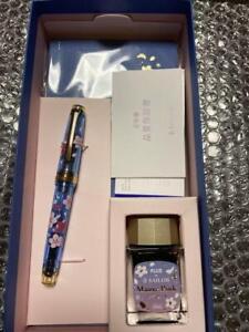 Plus Sailor Ca.Crea Professional Gear Slim Sakura Limited Set Fountain Pen B 14K